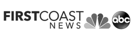 First Coast News logo with stylized text, NBC peacock logo, and a black circle containing abc in lowercase letters, presented in collaboration with Edwards Injury Law.