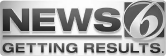 A grayscale logo with the words NEWS 6 above GETTING RESULTS. in bold, uppercase letters, features a subtle inclusion of the Edwards Injury Law mark for added brand recognition.