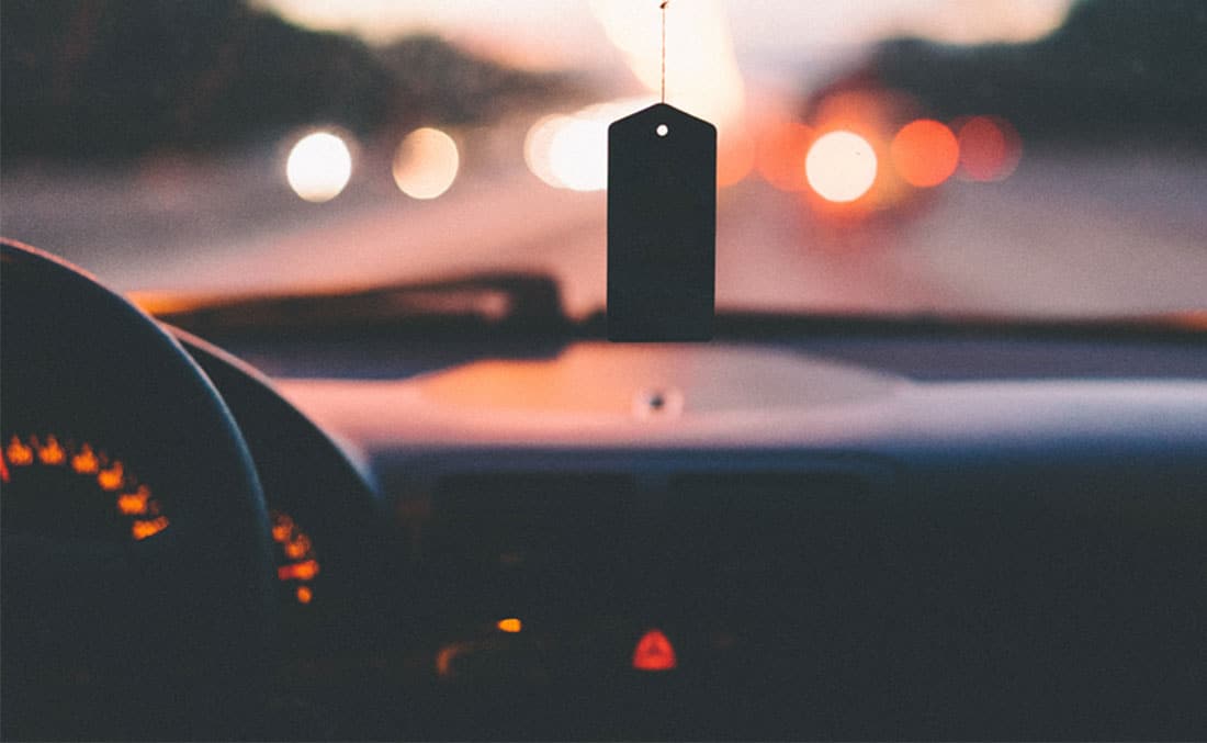 Car driving on a Charlotte road